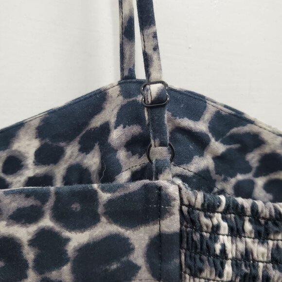 Express Women's Y2K Gray Leopard Smocked Back Hook & Eye Bustier Corset Top Sz S - Picture 6 of 8